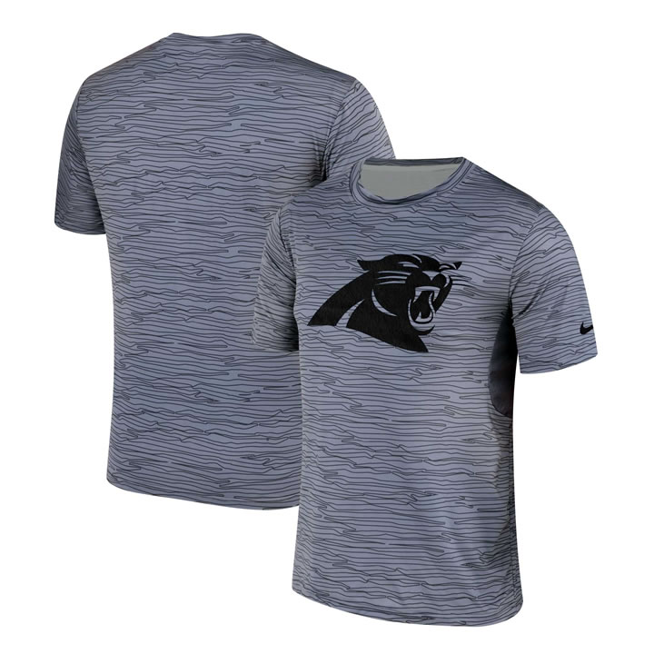 Carolina Panthers Nike Gray Black Striped Logo Performance T-Shirt,We sell and wholesale Carolina Panthers Nike Gray Black Striped Logo Performance T-Shirt on line form chian!